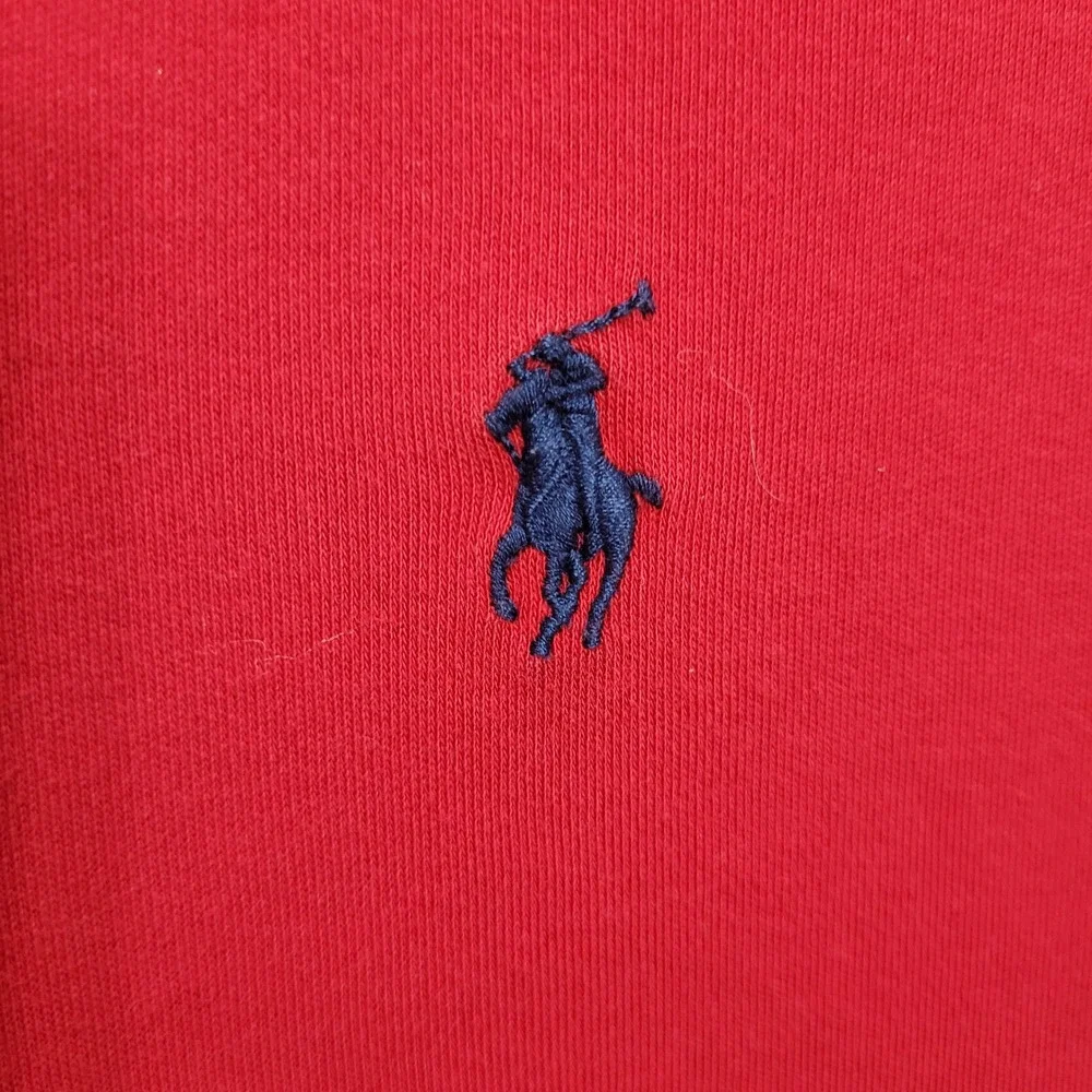 Polo Ralph Lauren Mens XXL Red Short Sleeve Cotton Polo  Navy Blue Pony Logo